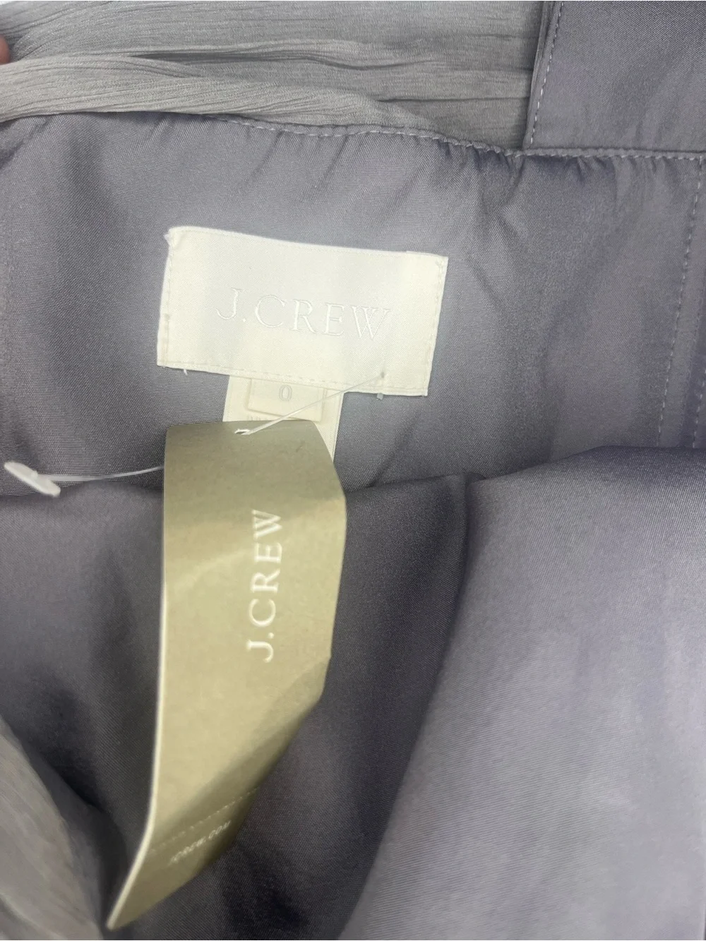 J. Crew One-Shoulder Chiffon Dress in Olive Size 0
